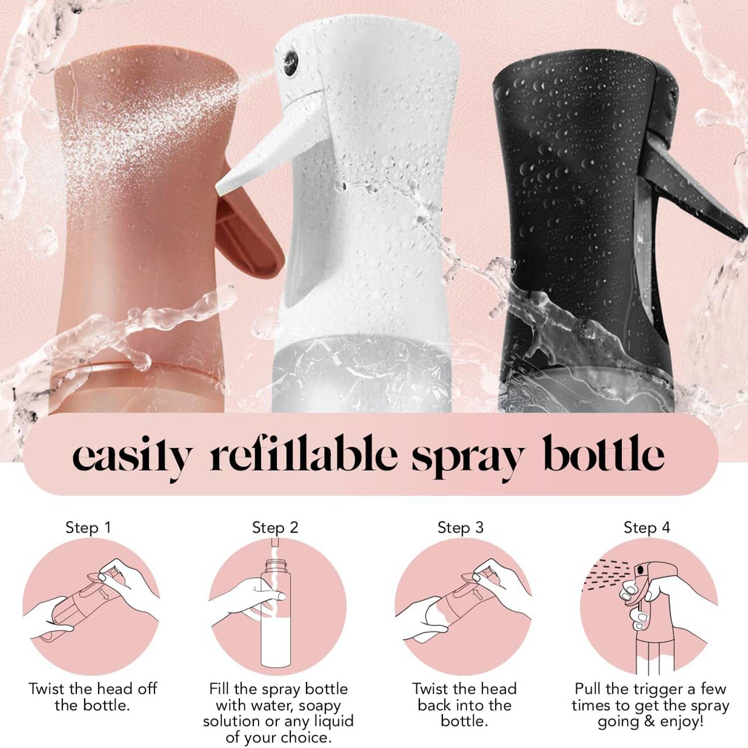5oz Fine Mist Spray Bottle – Beauty & Hydration Care 7