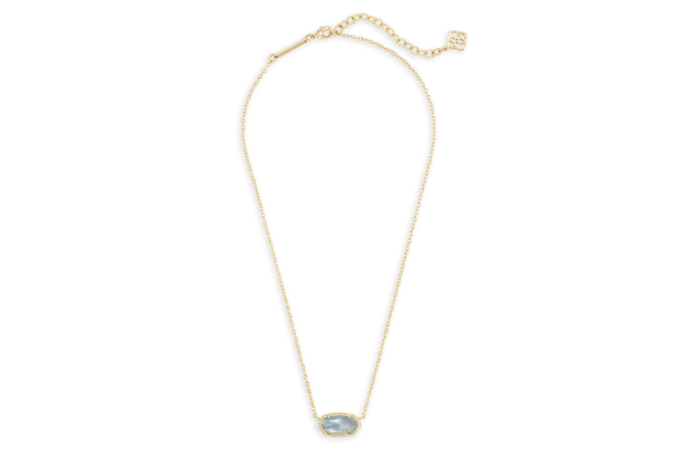 Kendra Scott Elisa Gold Pendant Necklace in Light Blue Illusion 2