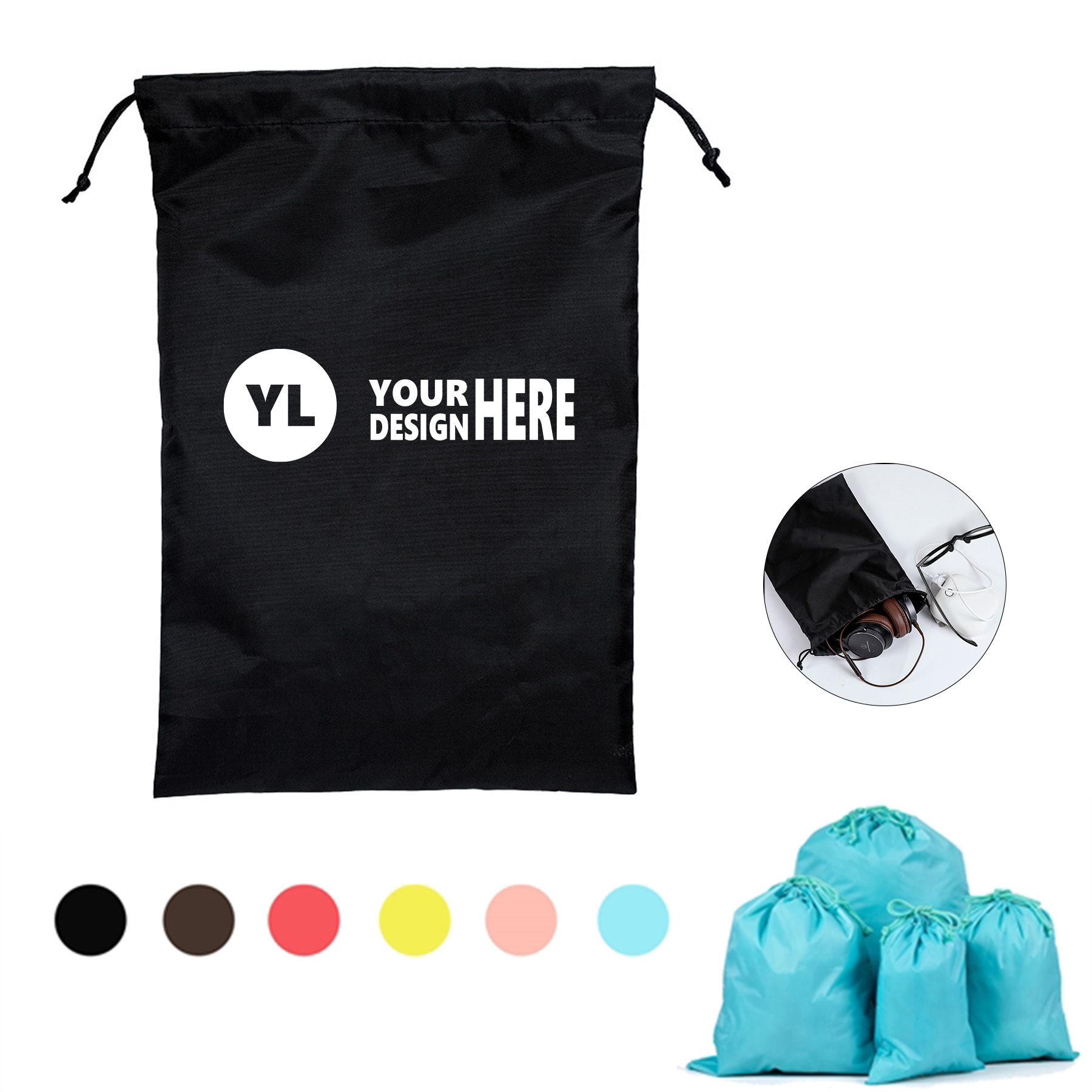 Waterproof Nylon Drawstring Travel Bag 2