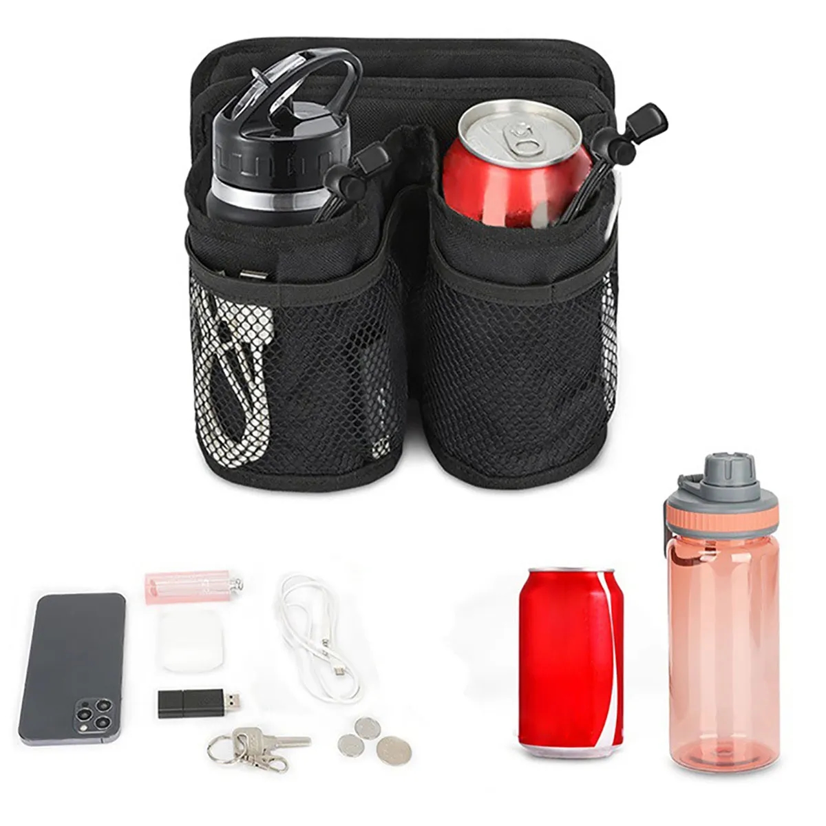 Luggage Travel Two Cup Holder With Zipper Bag 3