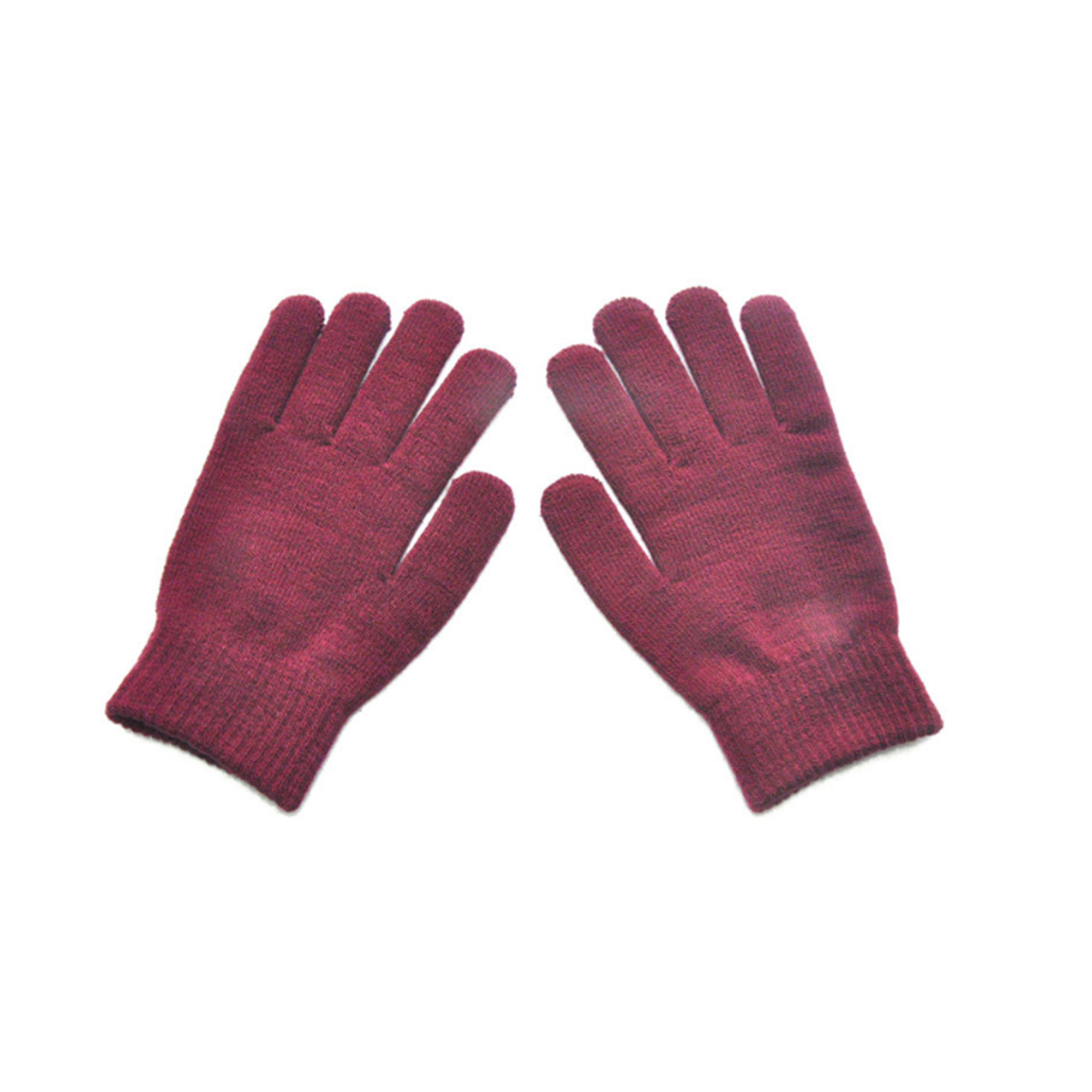 MOQ 50 PCS Stylish Winter Solid Color Knitted Gloves 13