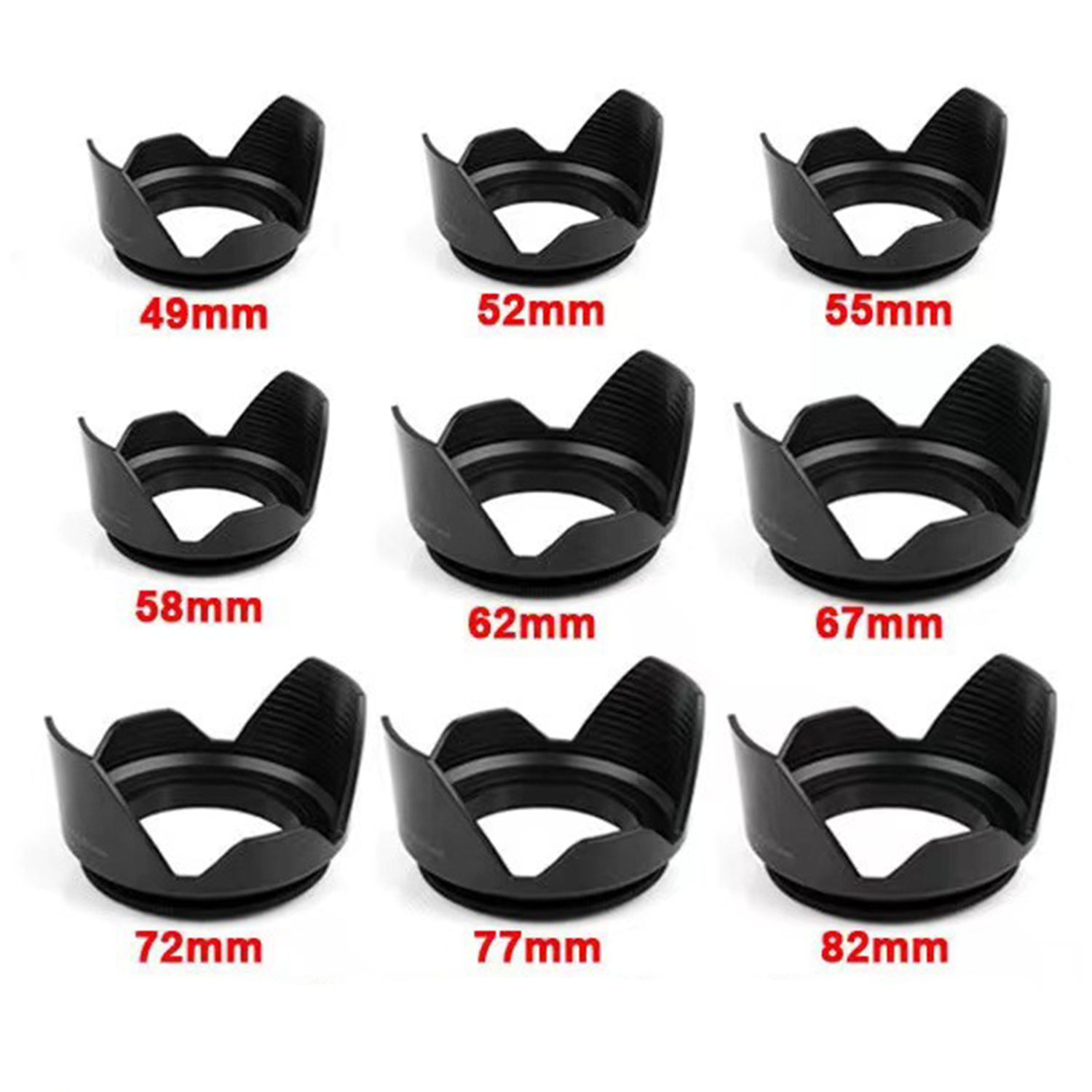 58MM Camera Lens Hood (from 49MM to 82MM) 4