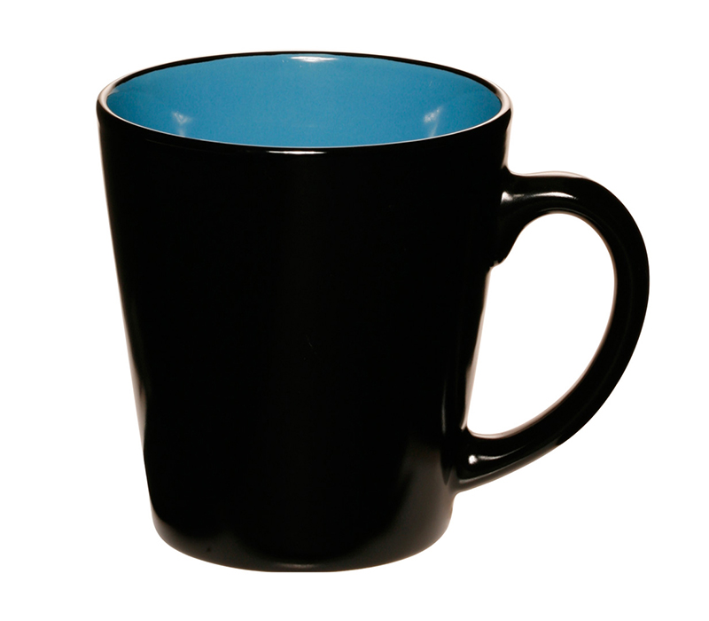 Two-Tone Black Matte Ceramic Mug, 12 oz. 2