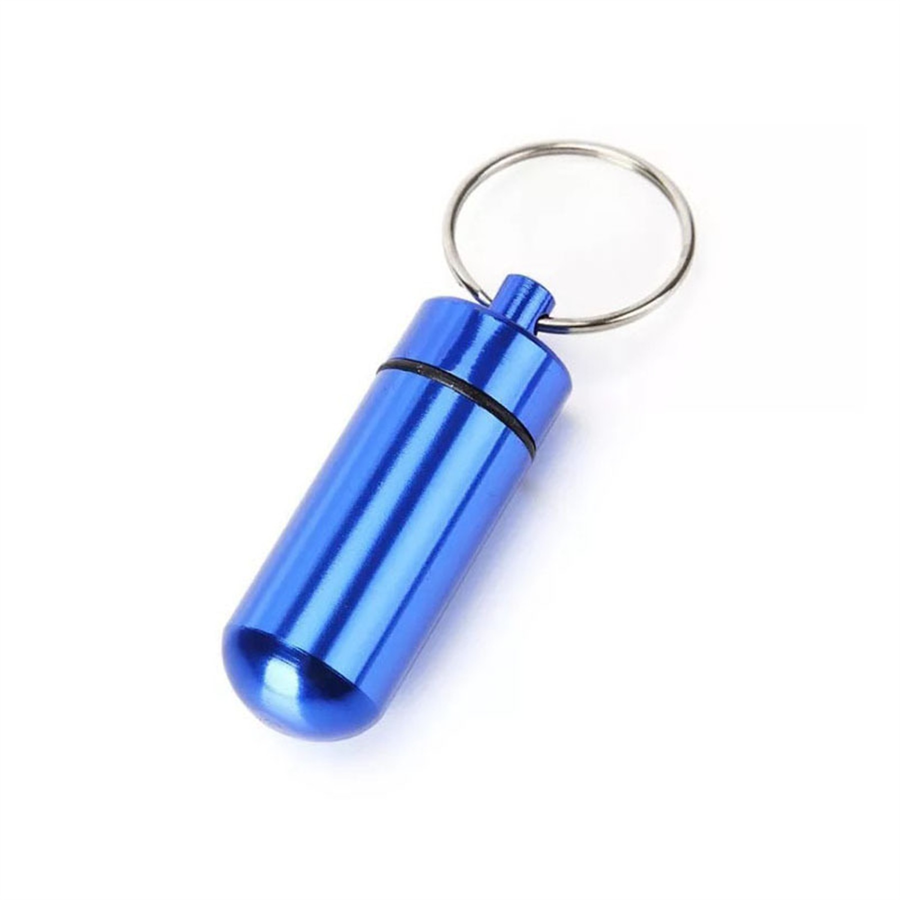 Waterproof Aluminum Pill Box Case With Keychain 4