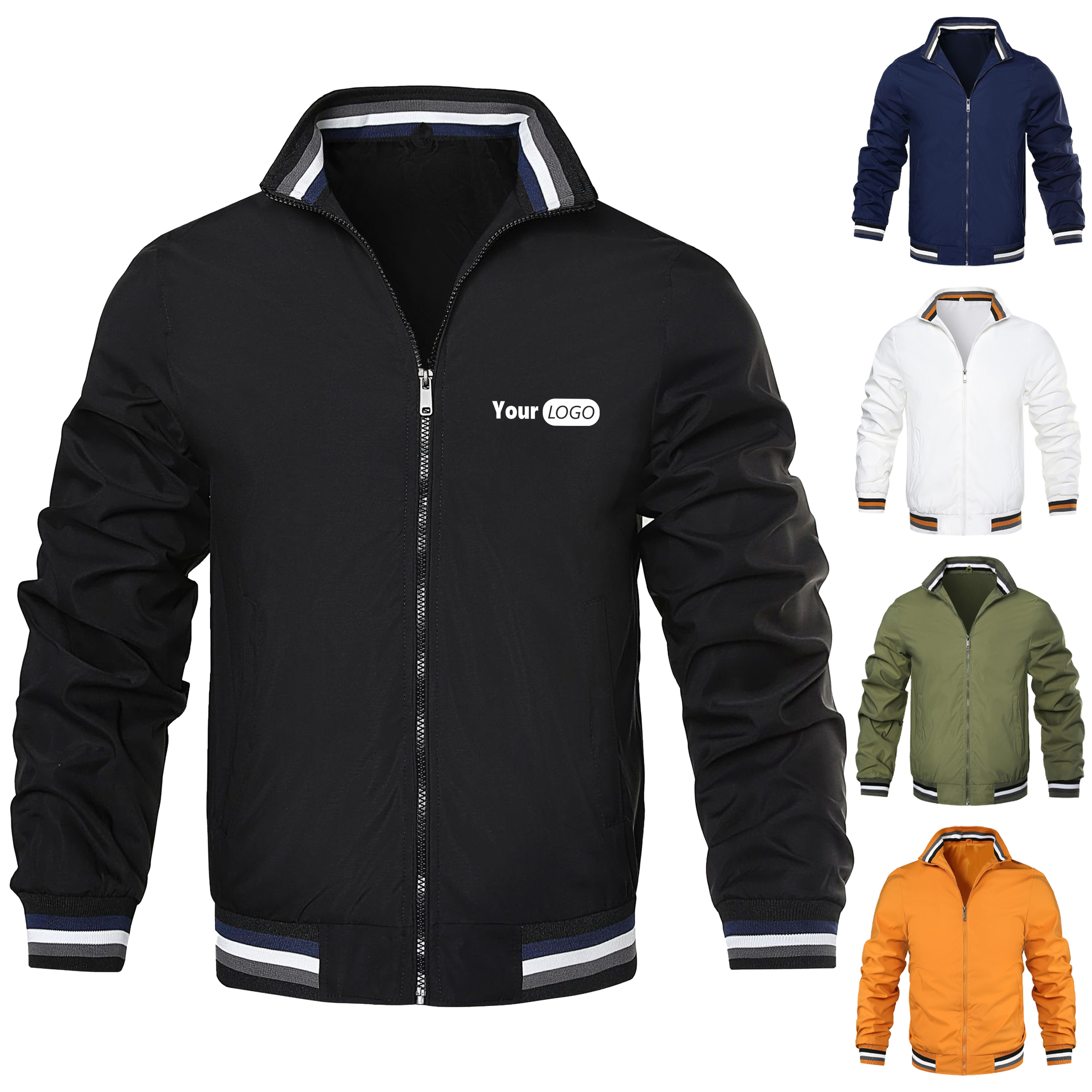 Polyester Solid Color Jacket Sports Jacket, custom jacket with logo imprint 7