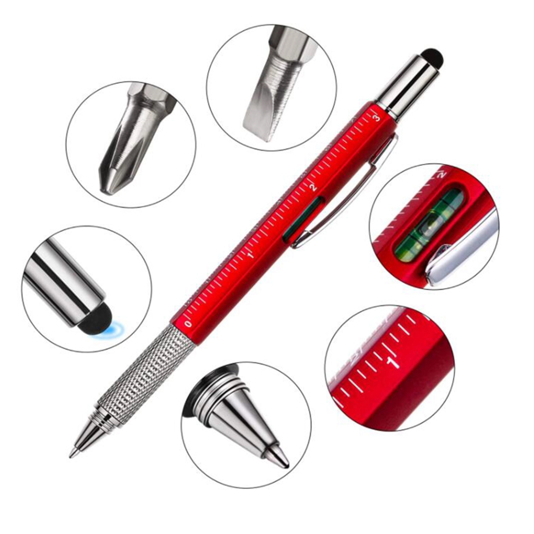6 In 1 Plastic Multi Tool Touch Ballpoint Pen 5