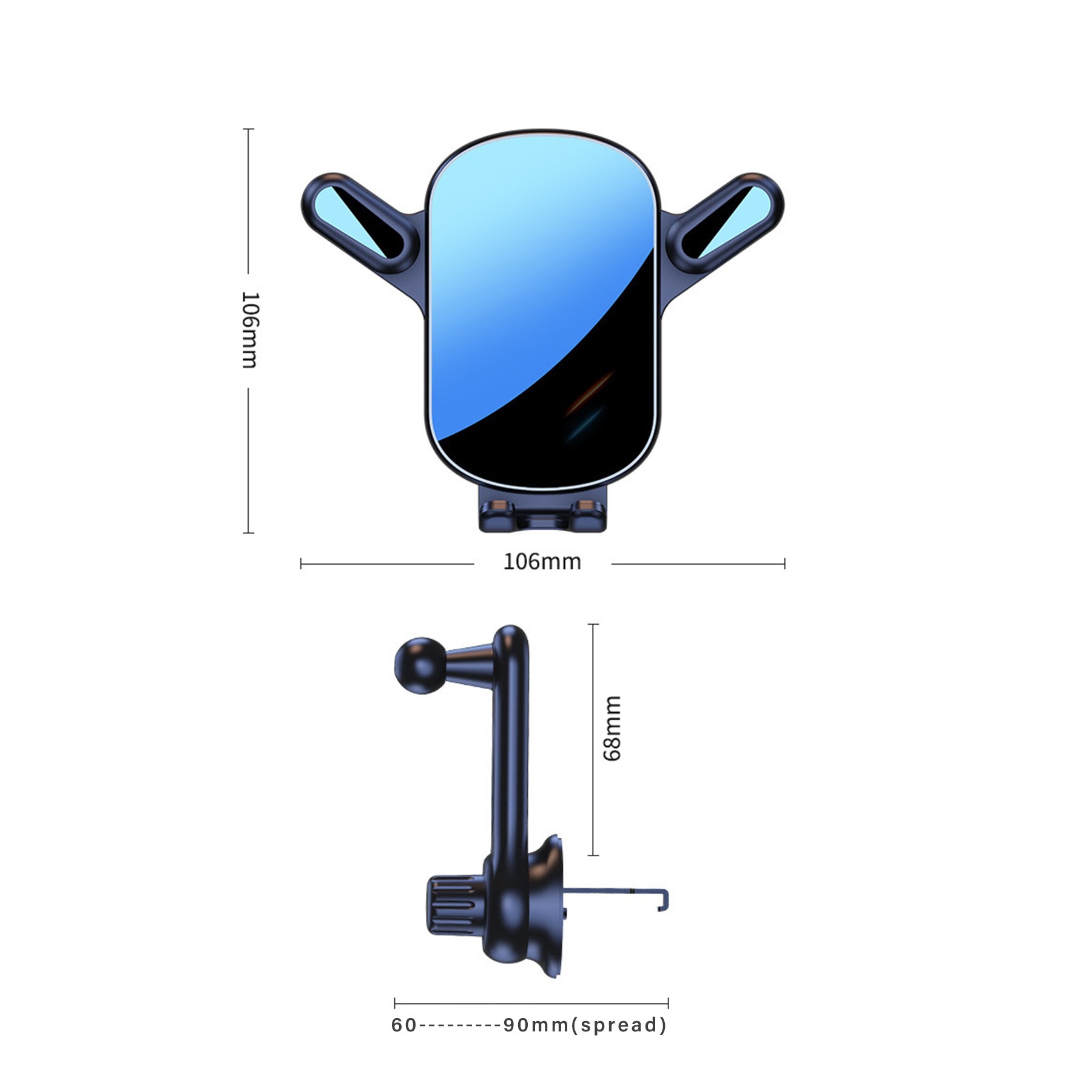 Mirror Car Air Vent Stand Phone Holder With Extended Hook 2