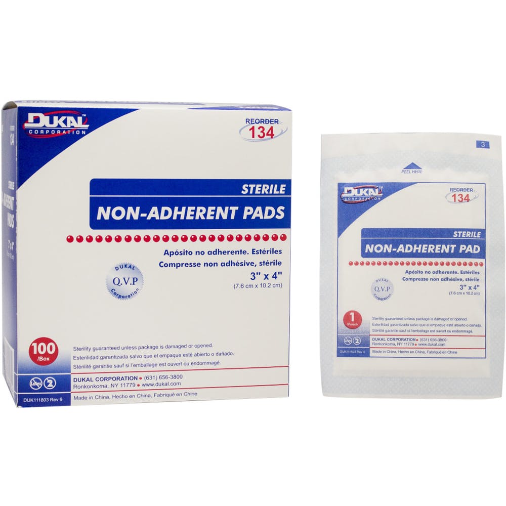 Non-Adherent Sterile Pads - 100 Pack 3" x 4" 1