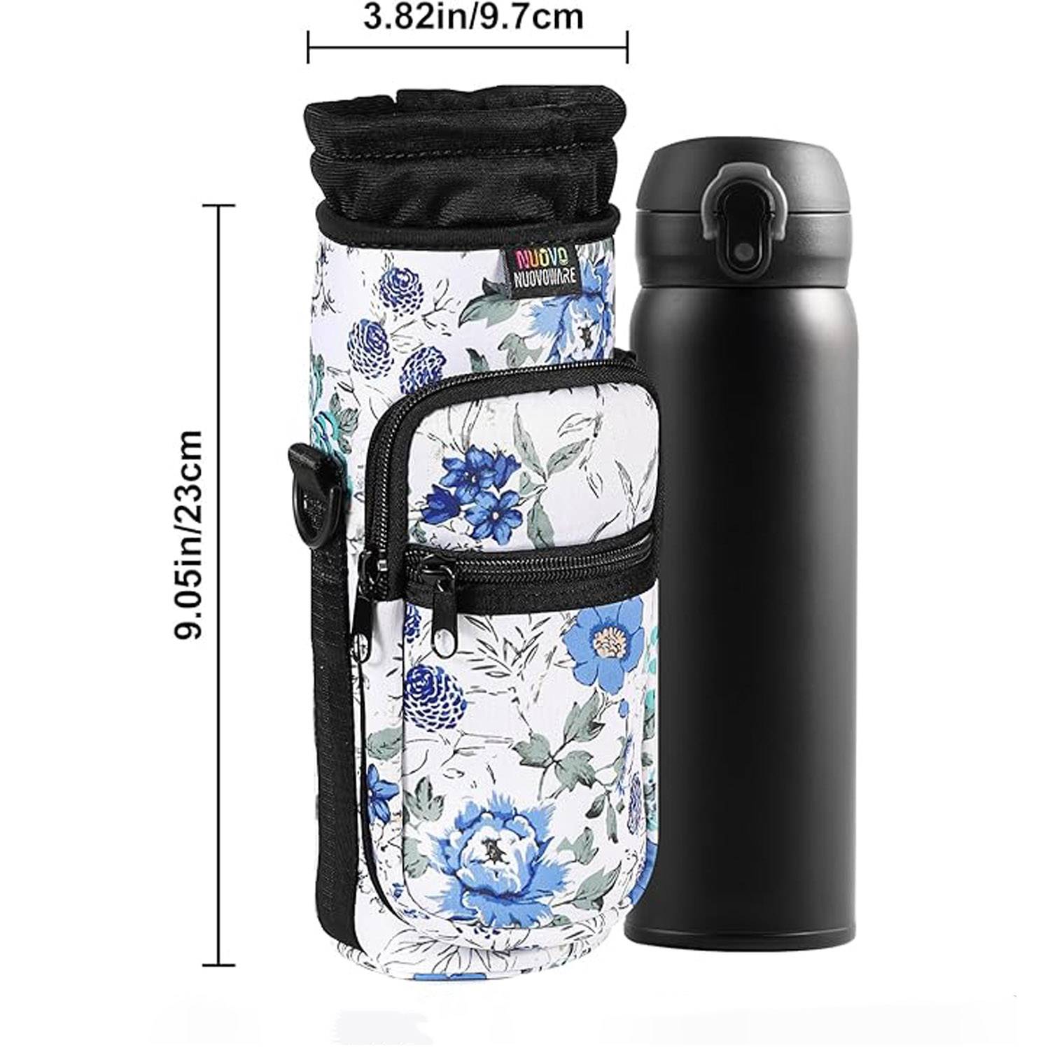 40oz Neoprene Water Bottle Carrier Bag w/ Phone Pocket 2
