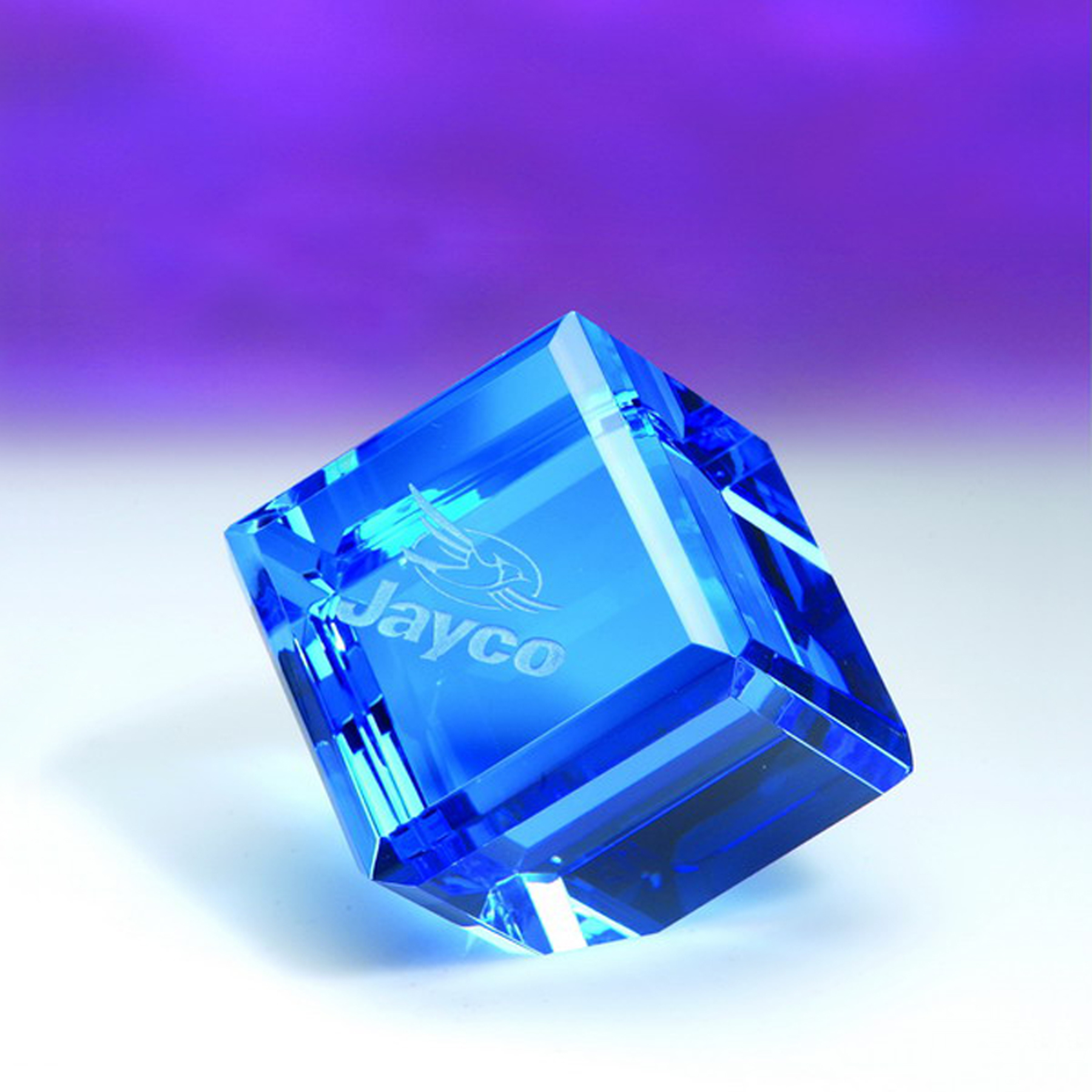 2-3/4" Award- Awards, Trophy,Blue Standing Crystal Cube_D547CA 2