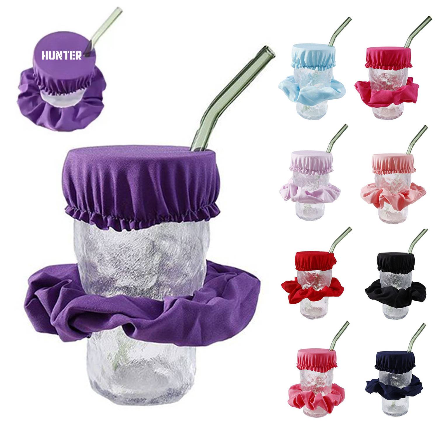 Elastic rubber hair rope scrunchie cup cover set 5