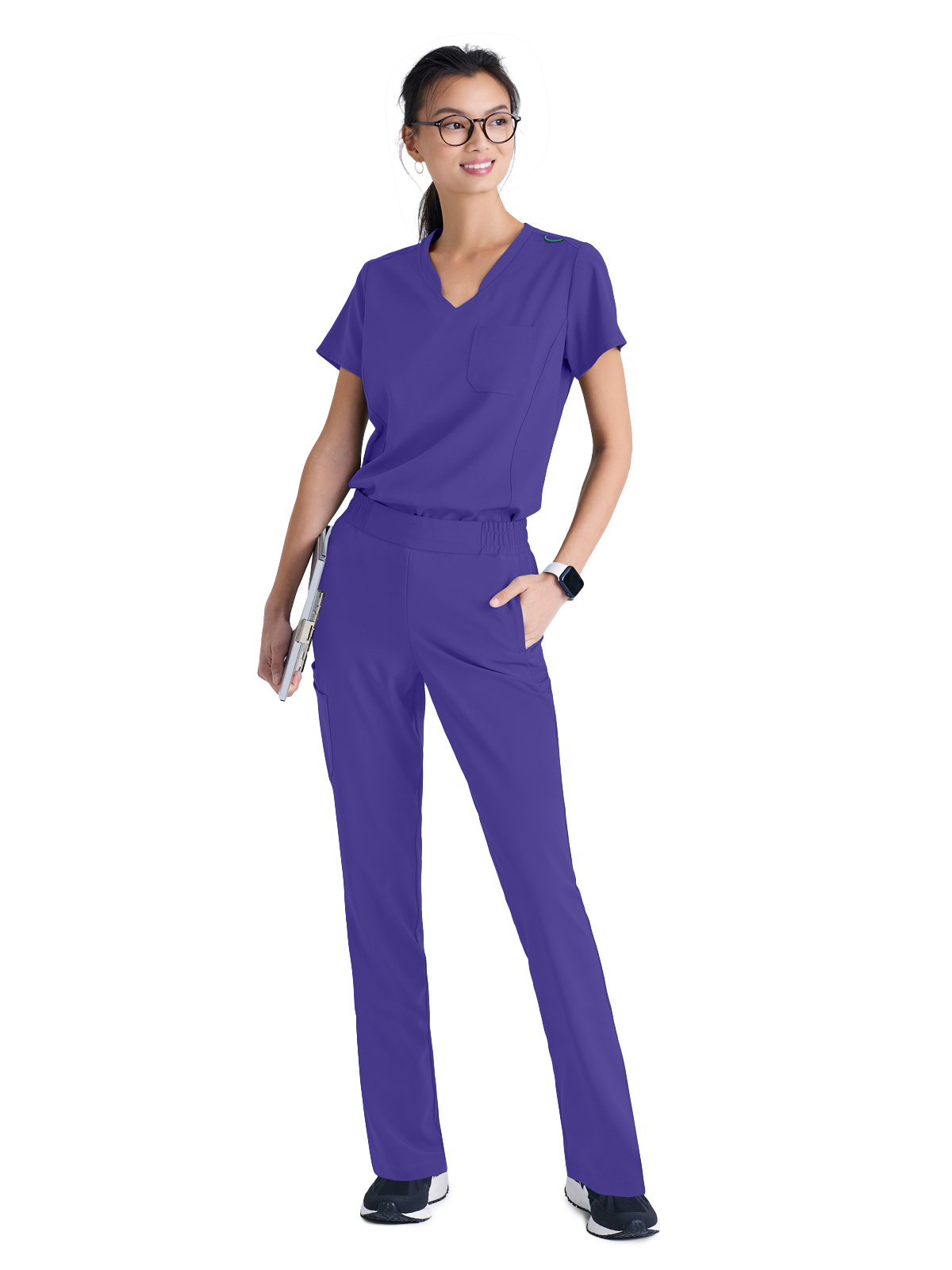 Grey's Anatomy Evolve Stretch - Women's One-Pocket Banded V-Neck Sway Scrub Top 13