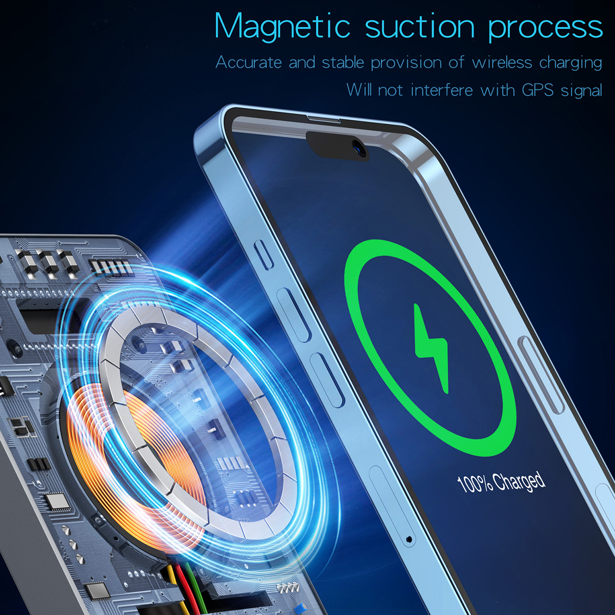 Hexagon Shaped 15W Magnetic Fast Wireless Charger, USB Hub and Card Reader With QC and PD 8