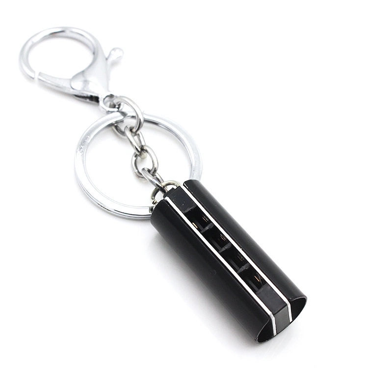 8 Tone 4 Holes Mini Harmonica Keychain 1