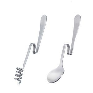 Stainless Steel Curve Shaped Spoon And Honey Dipper Stick Stirrer 4