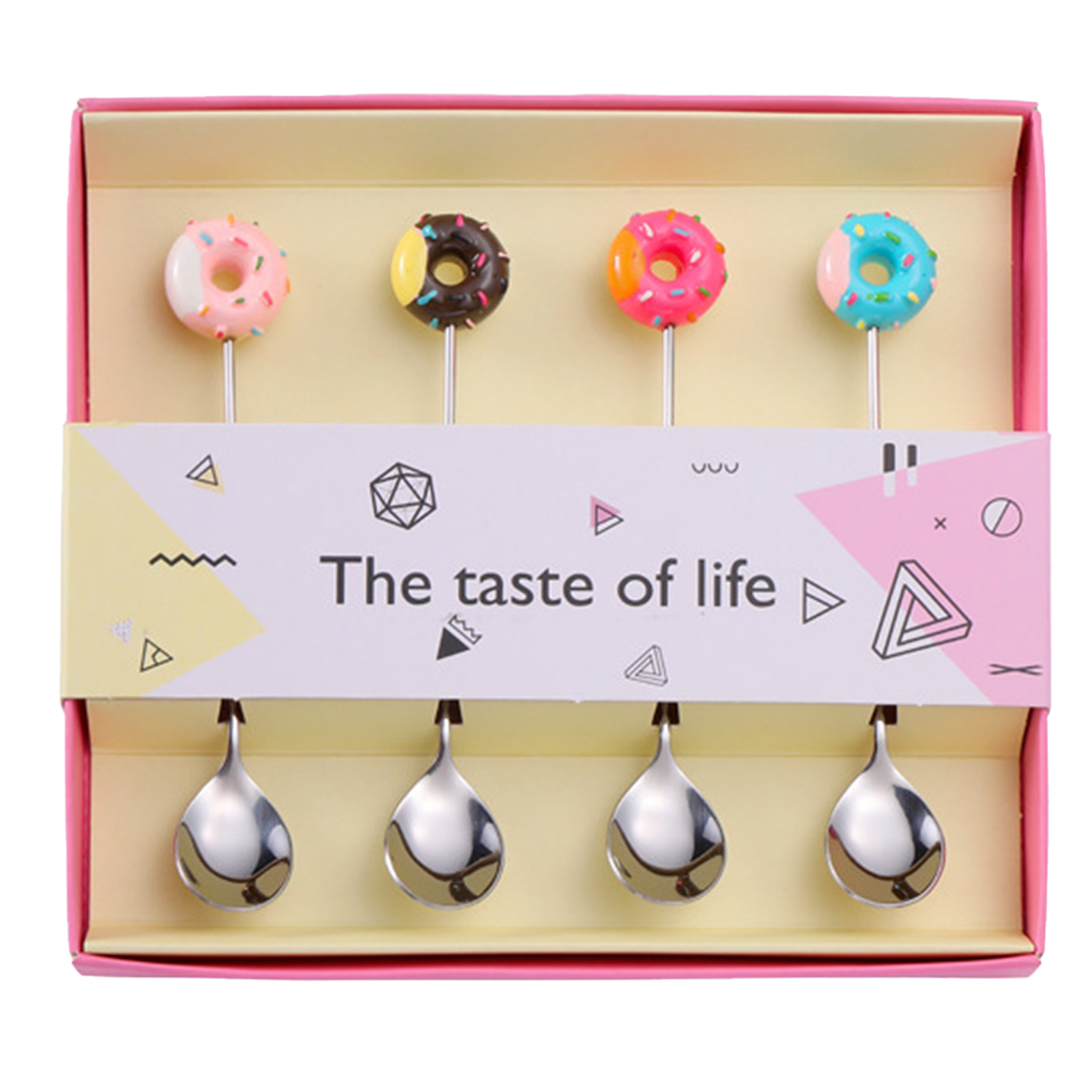 4PCS Donut Stainless Steel Dessert Coffee Fork Spoon 3