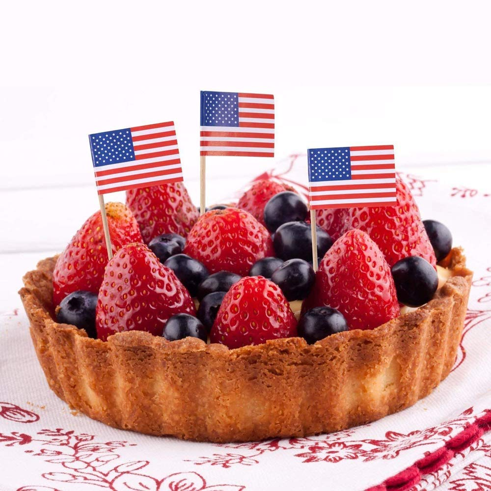 American Toothpick Flag Toppers Cake Decorations 3