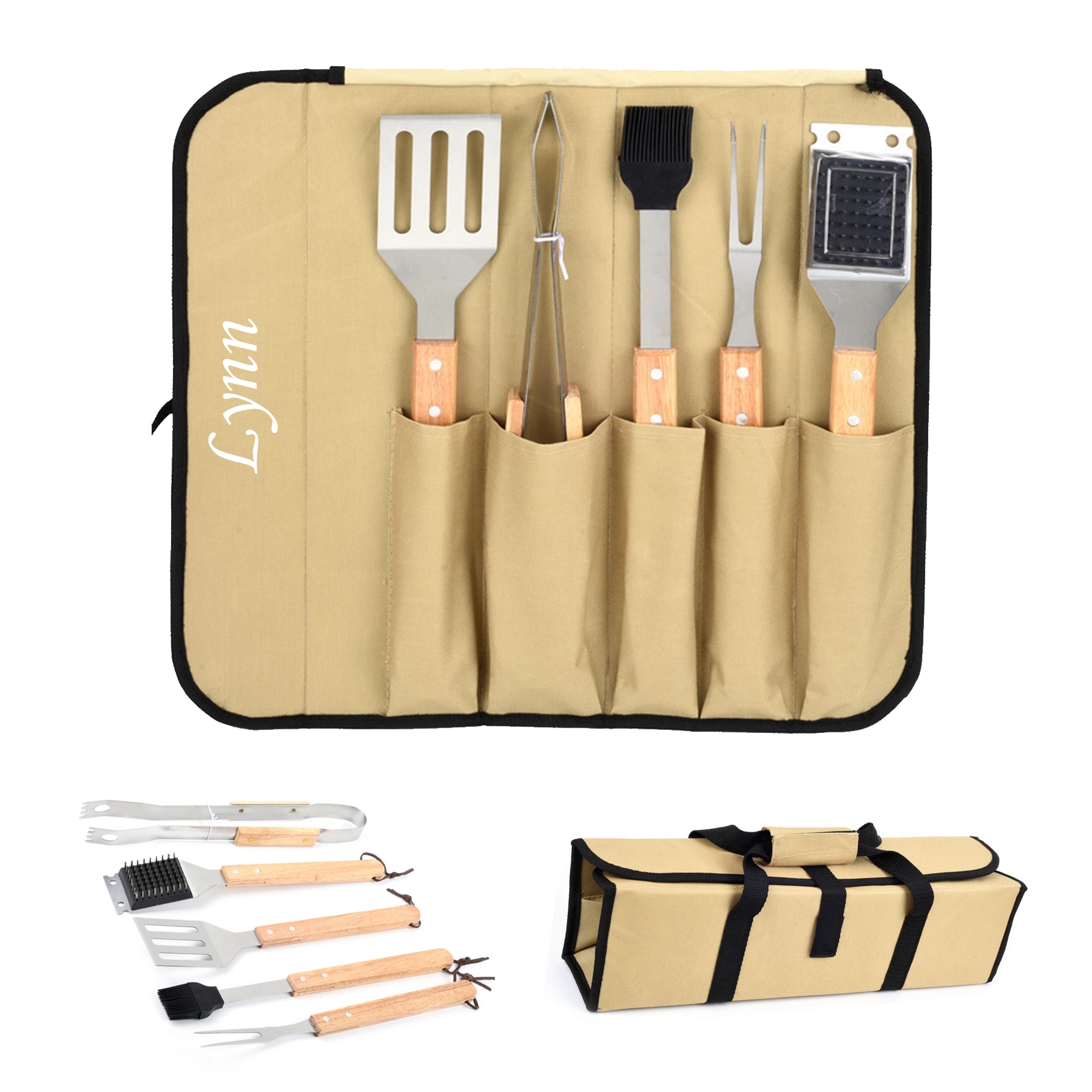 Wooden Handle Barbecue Tool Set 2