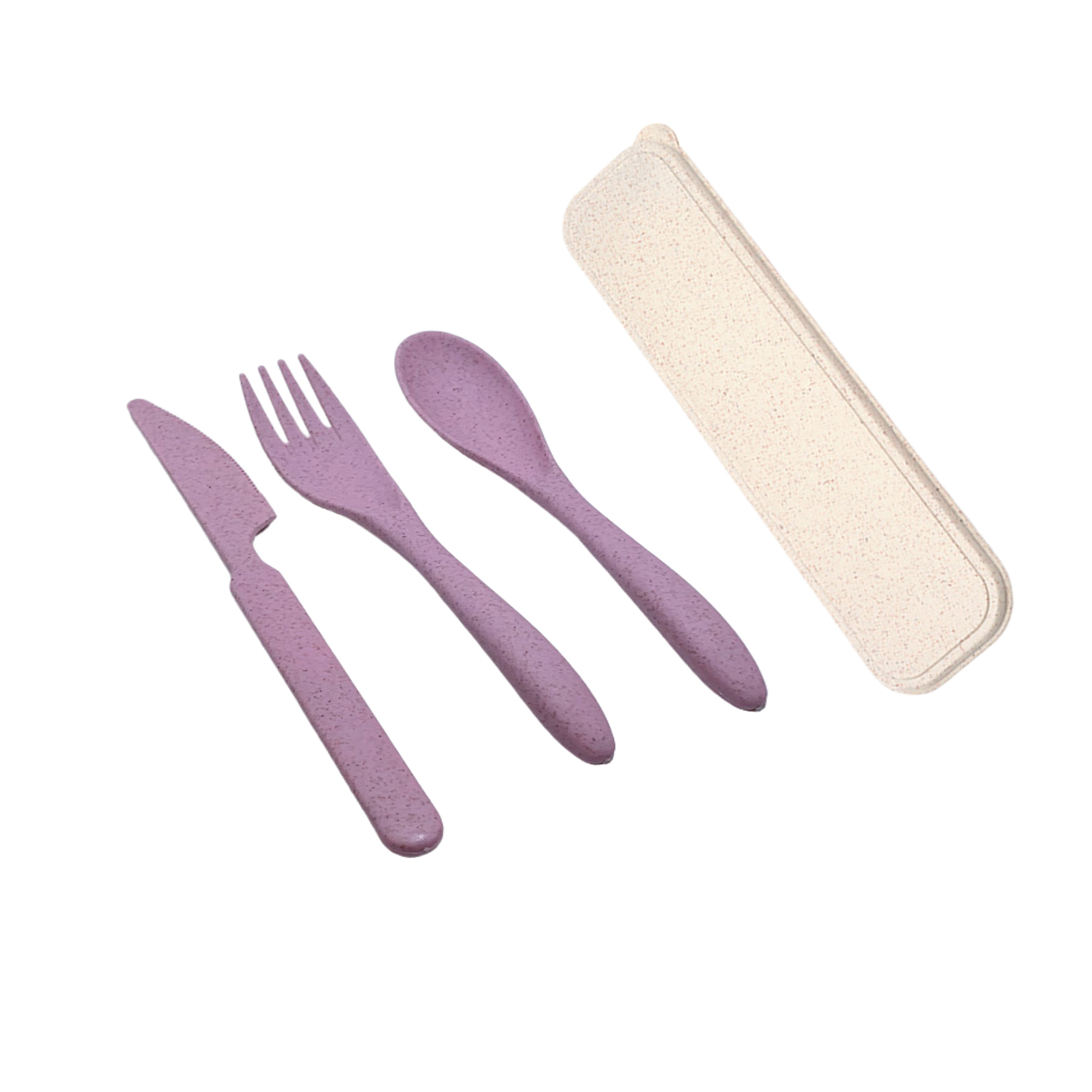 MOQ50 Eco-Friendly Wheat Straw Cutlery Set 3