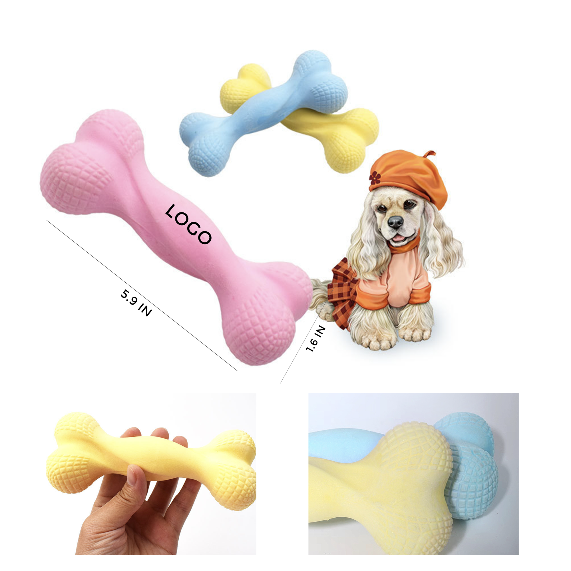 MOQ 10 PCS Interactive TPR Bone Pet Toy 2