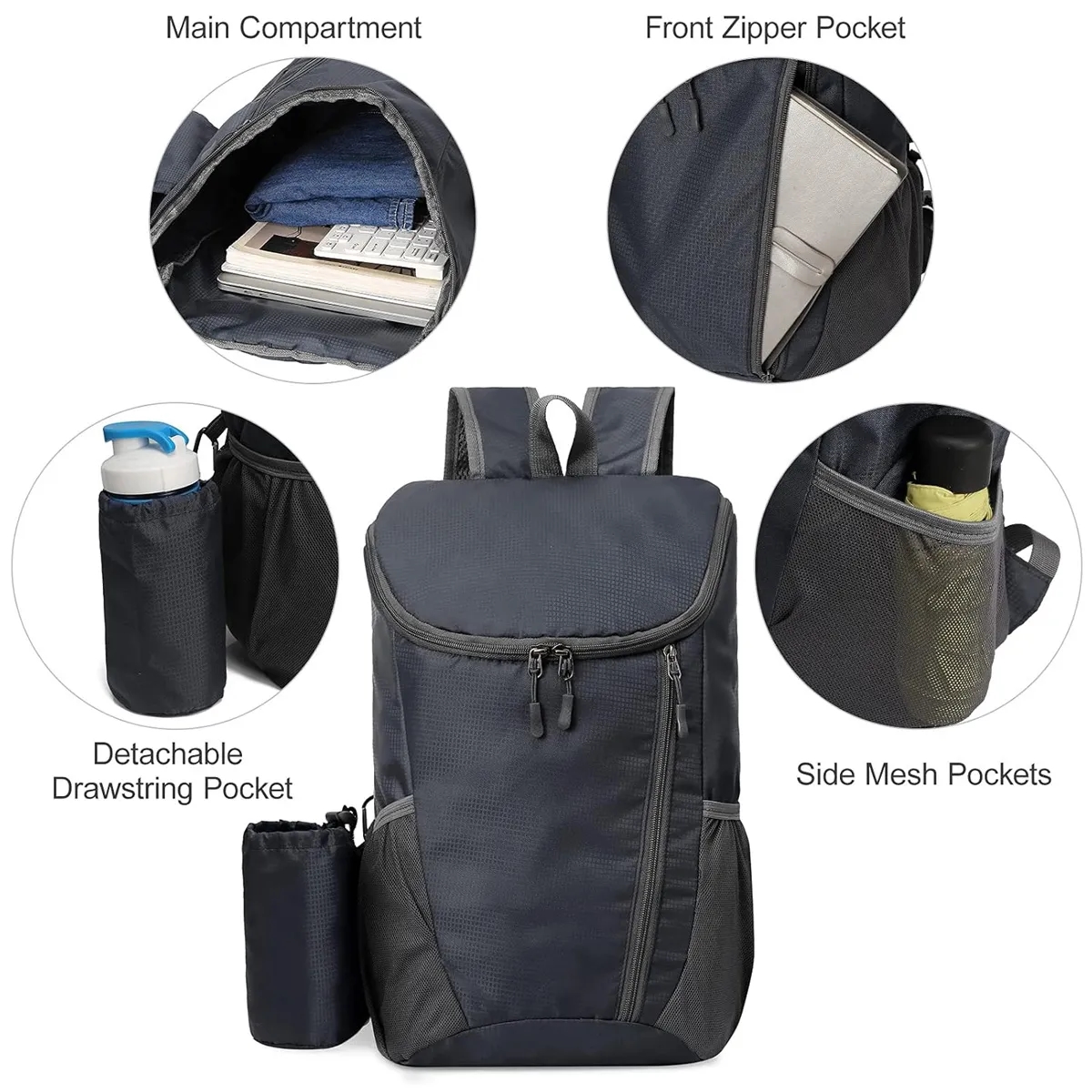 20L Lightweight And Travel Hiking Daypack Foldable Backpack 2