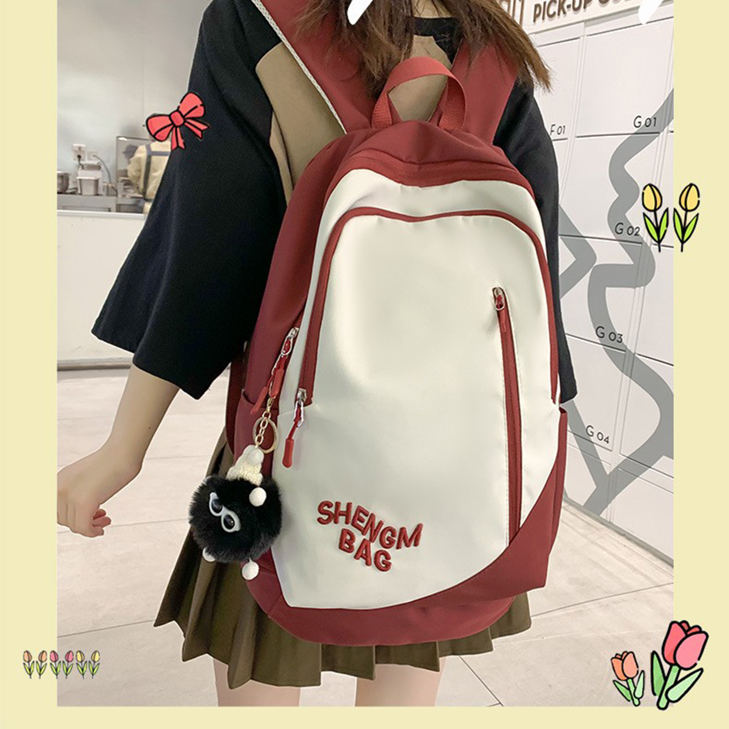 Nylon Retro Large Capacity Backpack 14