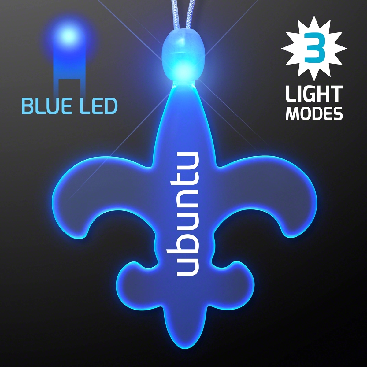 Light Up Fleur de Lis Acrylic Necklace with LEDs 9