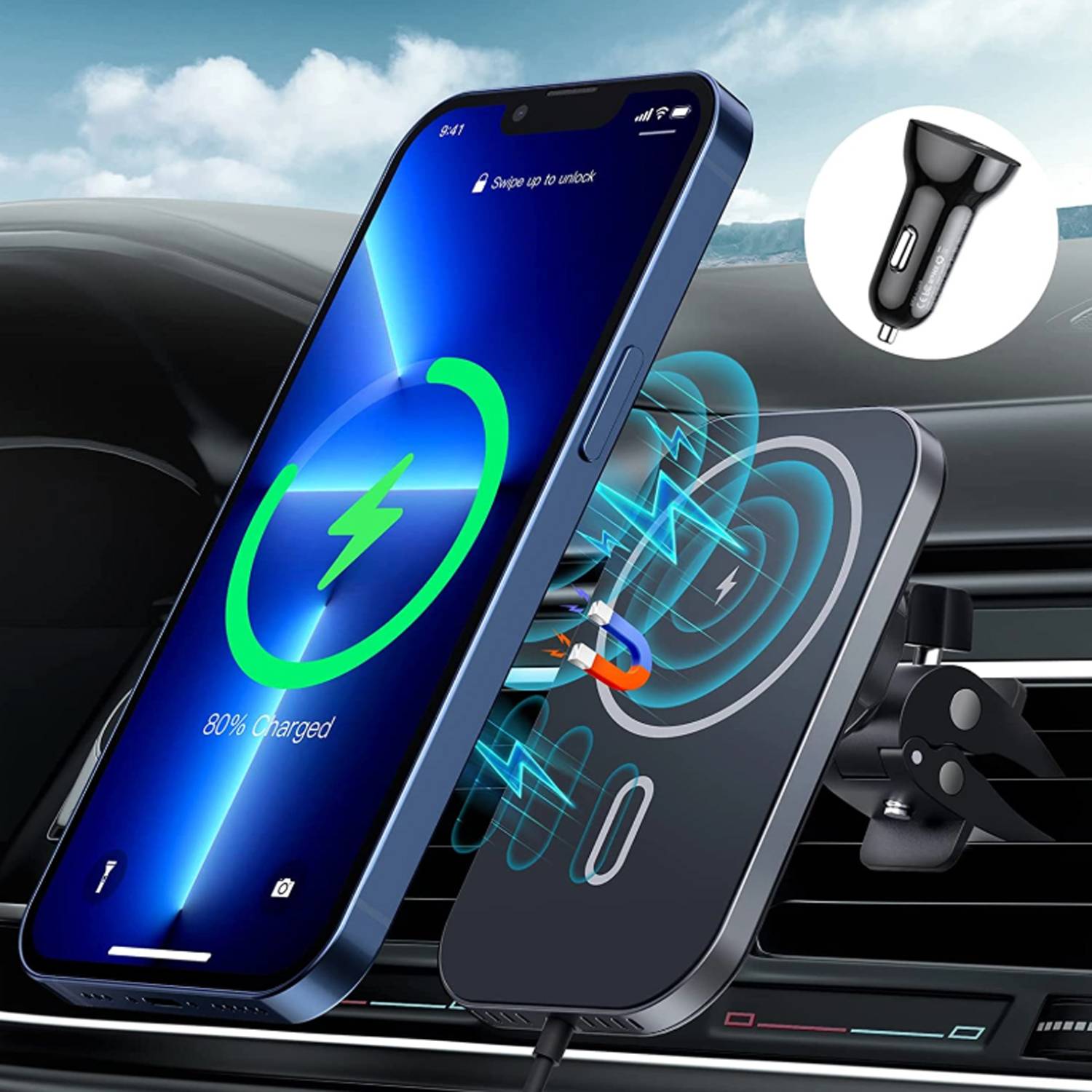 Magnetic Wireless Car Charger 5