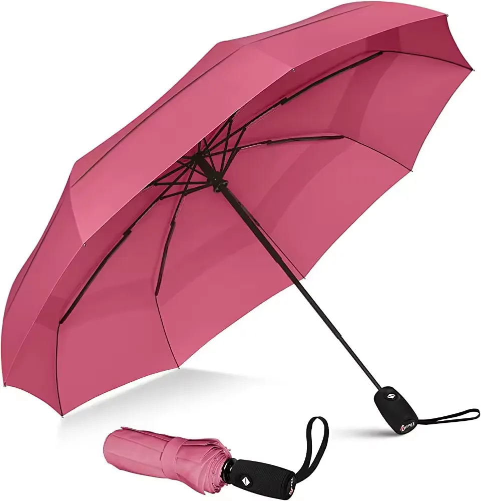 Double Canopy Vented Waterproof Folding Umbrella 5