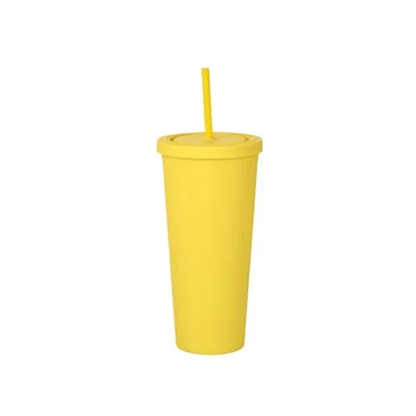 24oz Insulated Tumbler - Double Wall with Lid & Straw 3