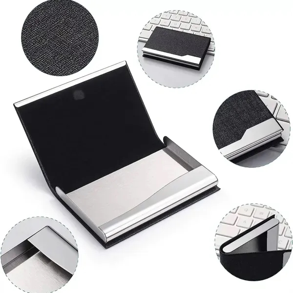 Metal Business Card Holder with Customized PU Leather 3