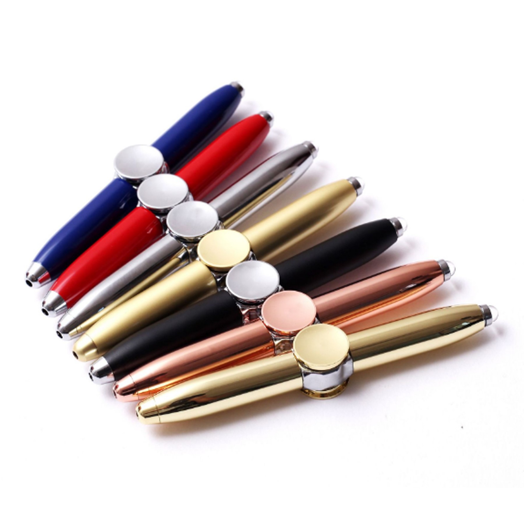 Multi-Function Metal Fidget Spinner Pen with LED Light 2
