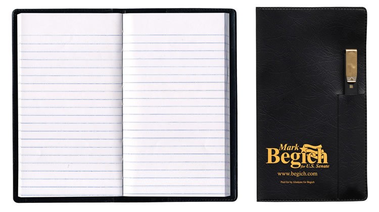 Executive Vinyl Cover Tally Book with Pen 3