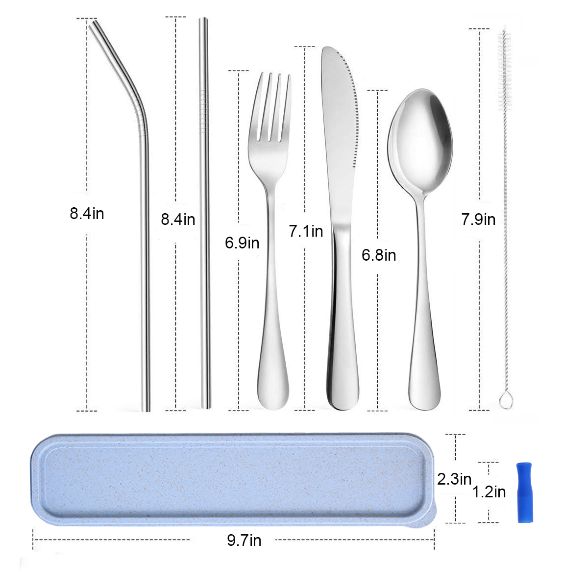 6Pcs Stainless Steel Portable Tableware 2