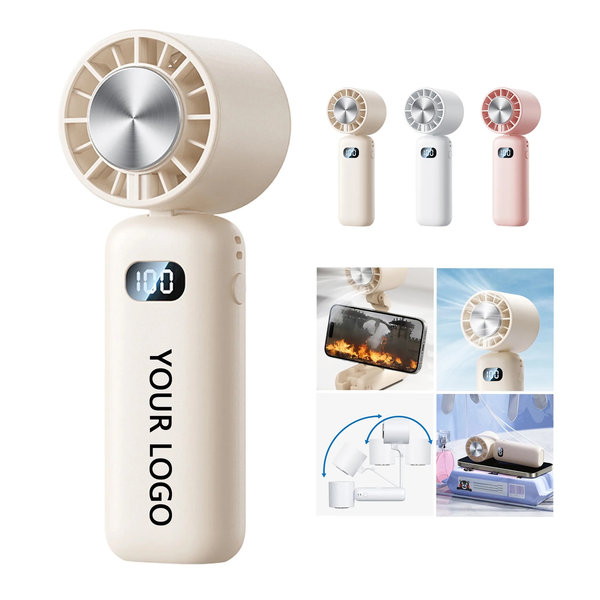 Handheld Cooling Fan with Ice Effect and Macaron Colors 2