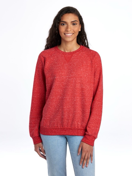 JERZEES Snow Heather Ring-Spun Unisex Raglan Crew 4
