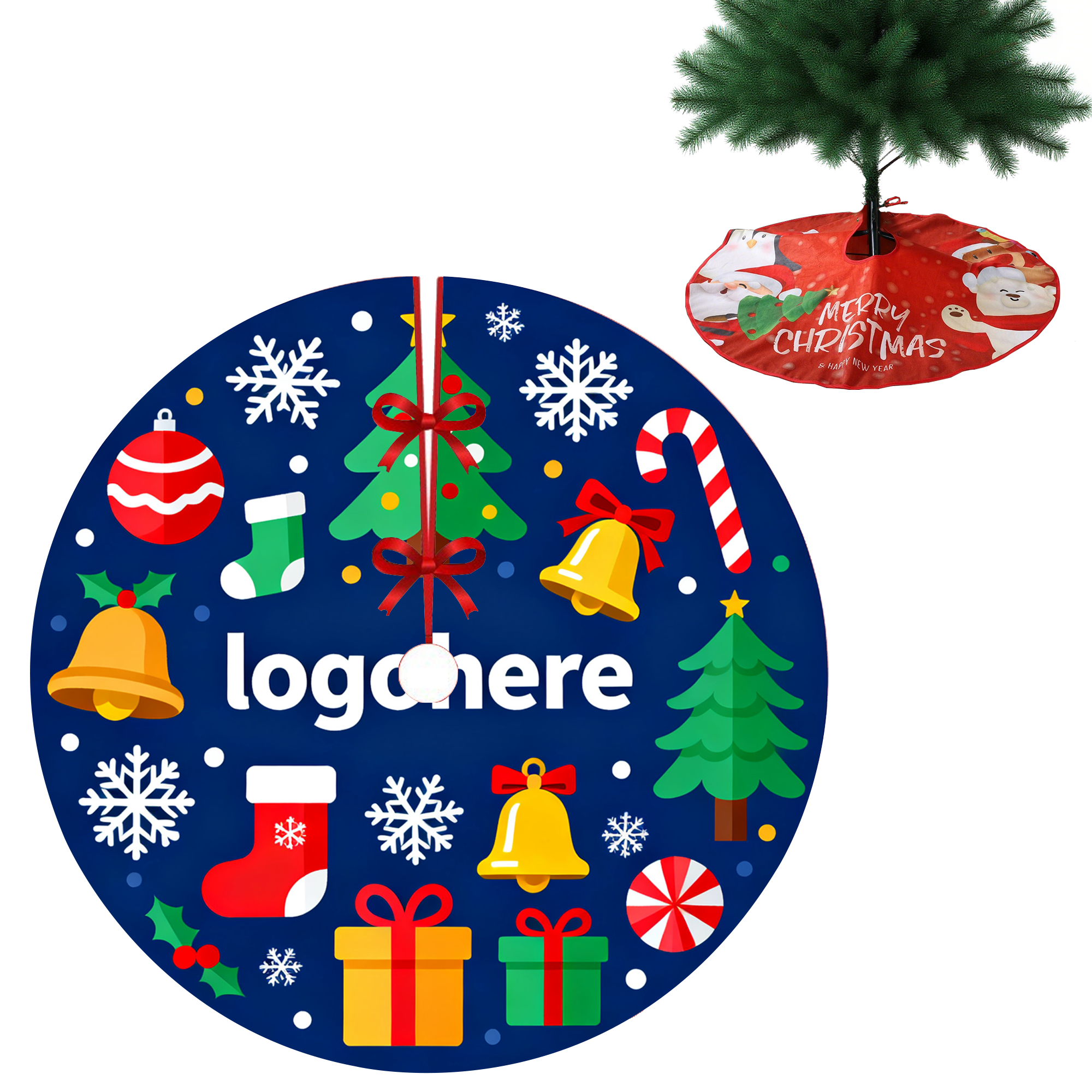 Large 35 inch Holiday Tree Skirt Floor Protector Mat 3