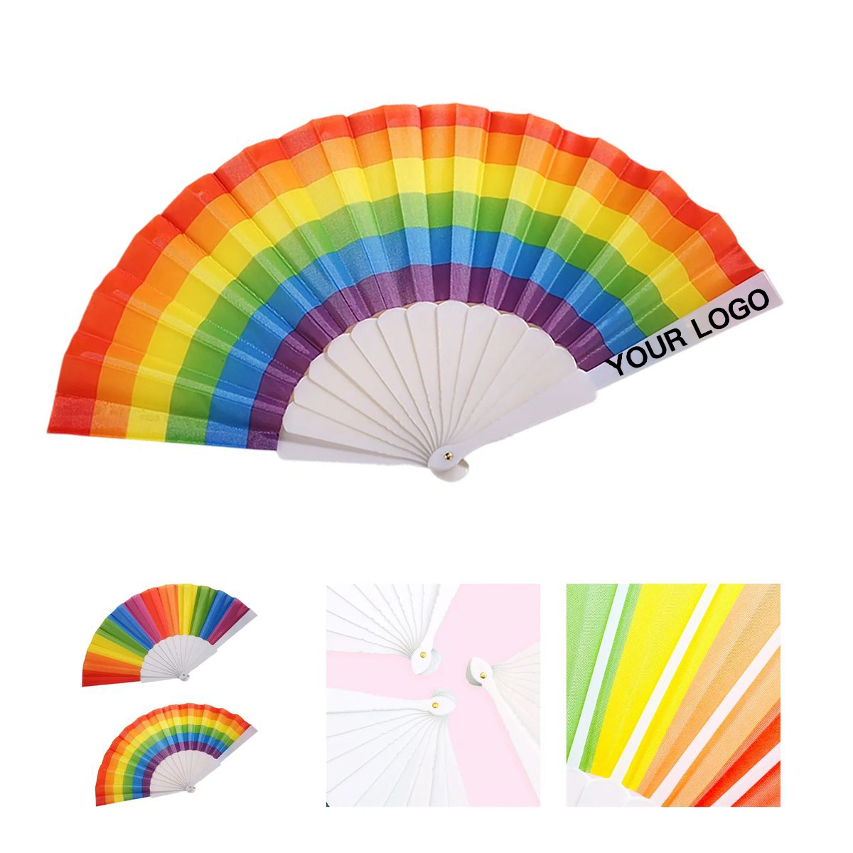 Rainbow Hand Fan for Outdoor Festivals 2