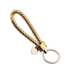 Sophisticated Weaved PU Leather Keychain With Plastic Buckle 19