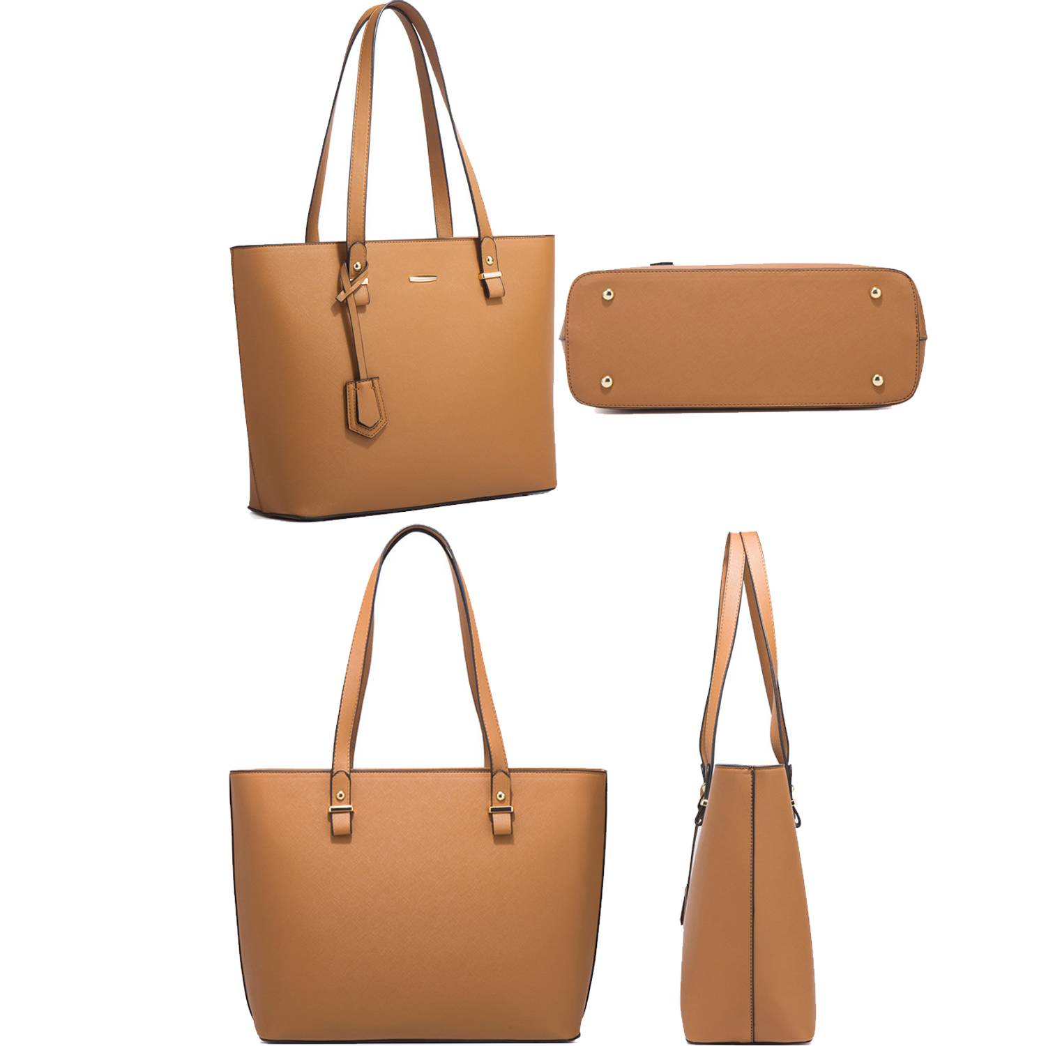 4PCS PU Leather Women Vintage Minimalist Handbag Set 9