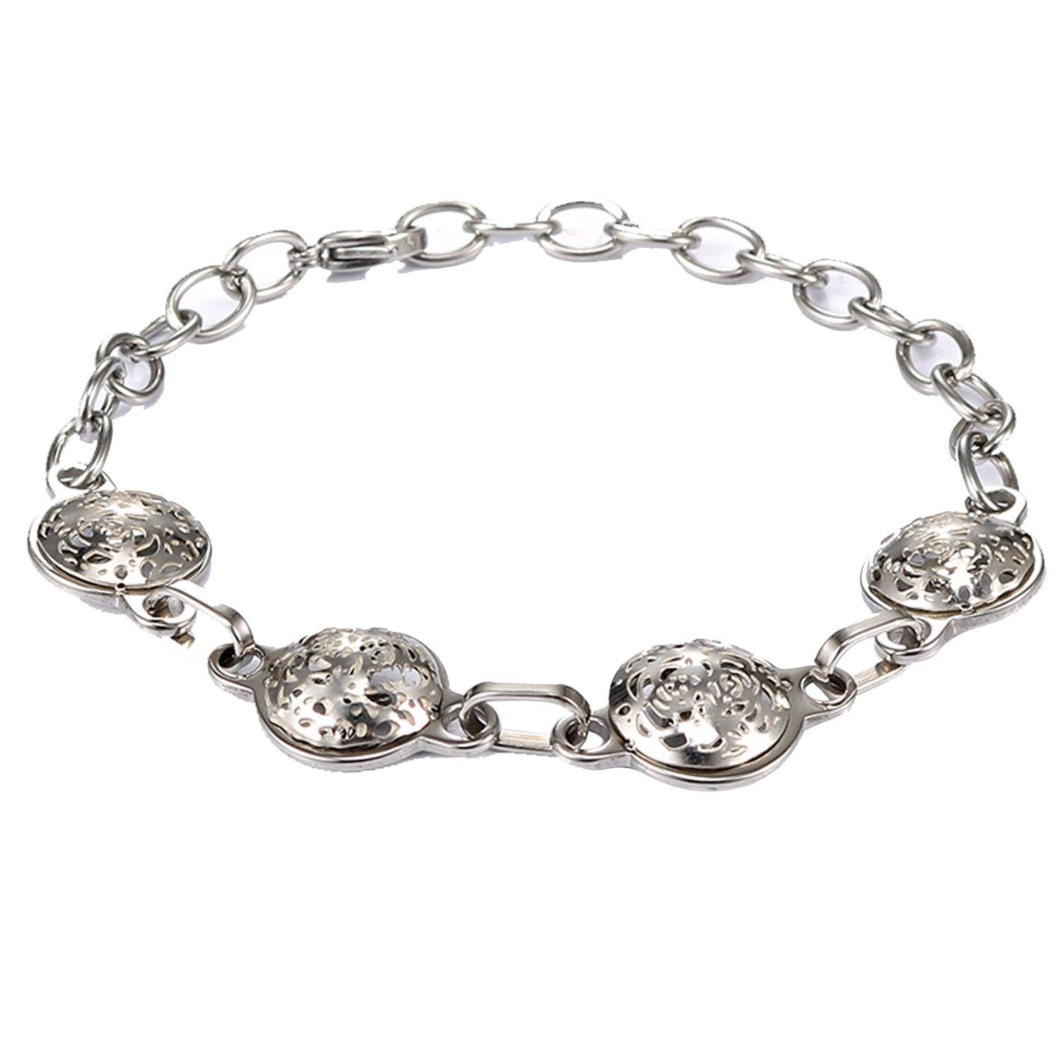 Stainless Steel Snowflake openwork bracelet for women