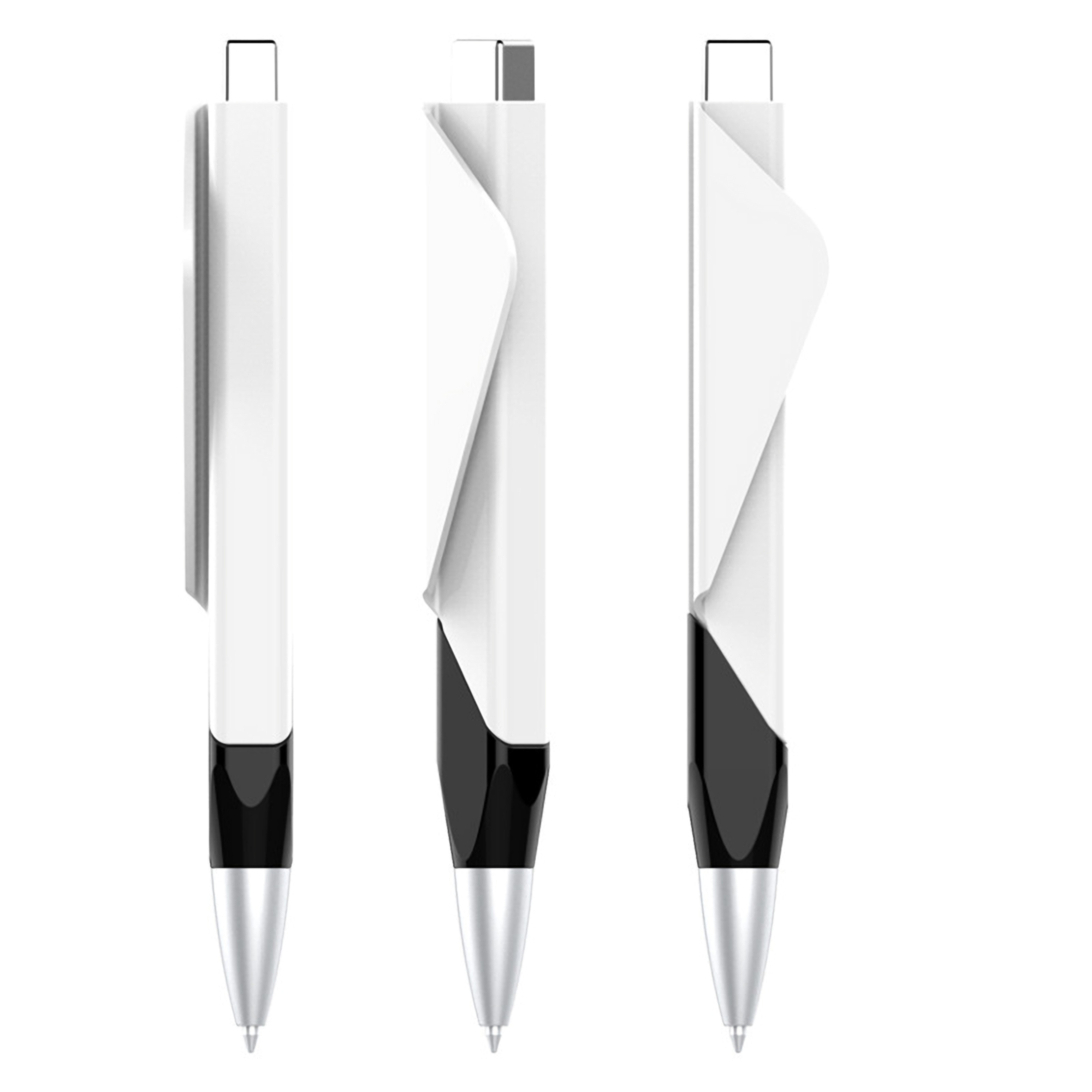 White Retractable Ballpoint Pen 5