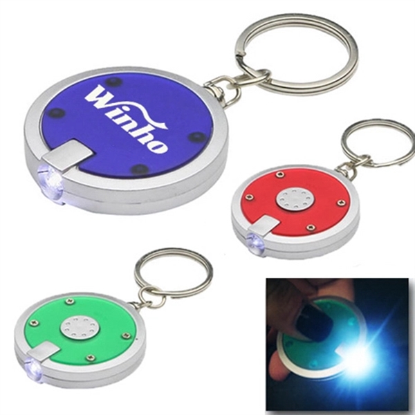 Round Simple Touch LED Key Chain 2