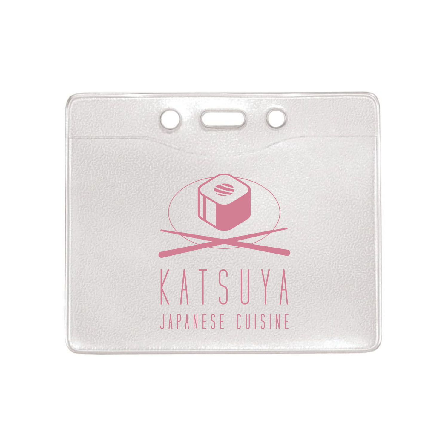 3.60" W x 3.05" H - Horizontal Clear Vinyl Badge Holder (1 Color Imprint) 1