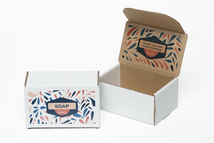 Full Color White Display Mailer Box w/2 Sided Imprint (6" x 4" x 3")