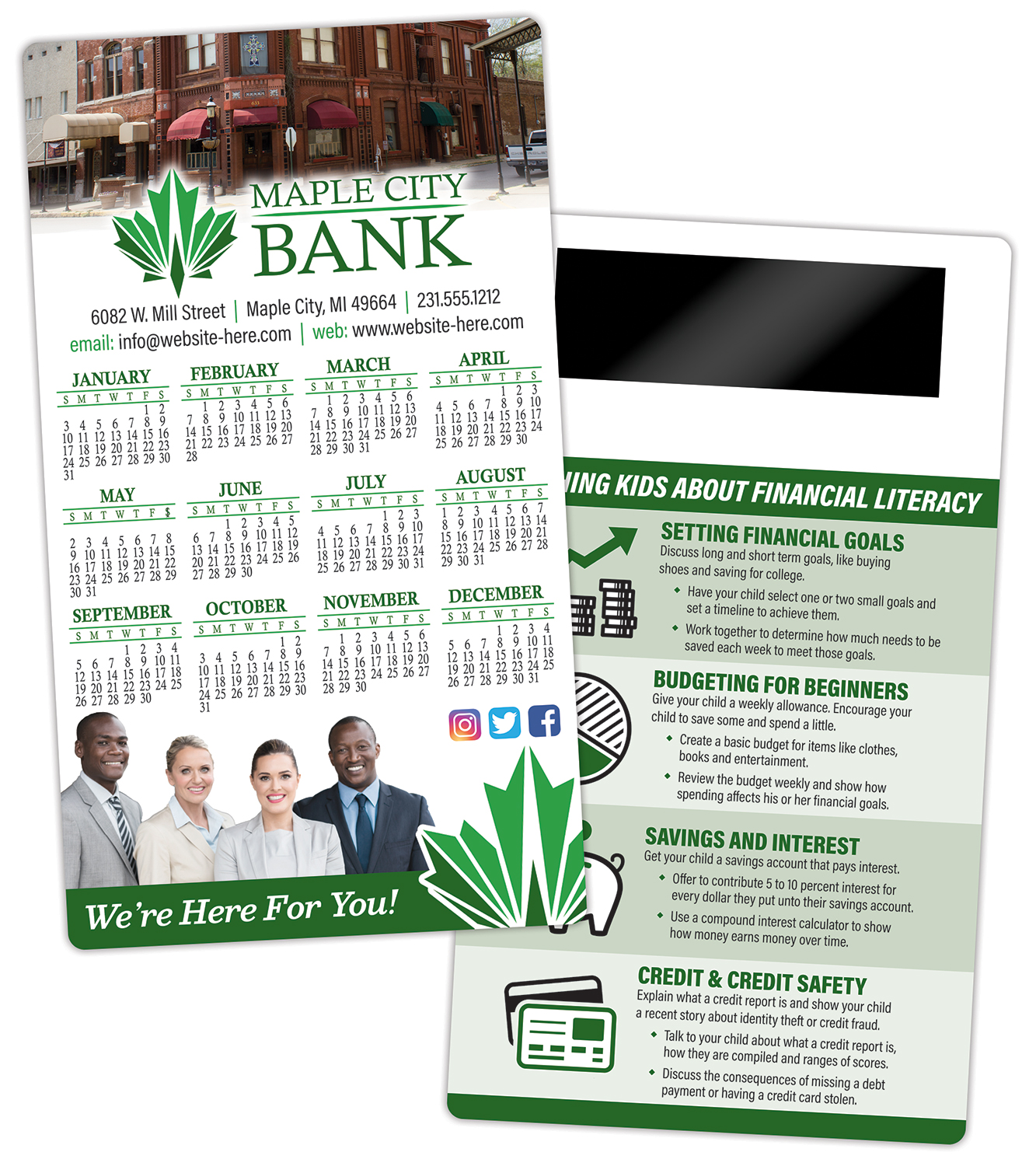 Laminated Card 4"x7" Round Corners with 1"x3" magnet 1