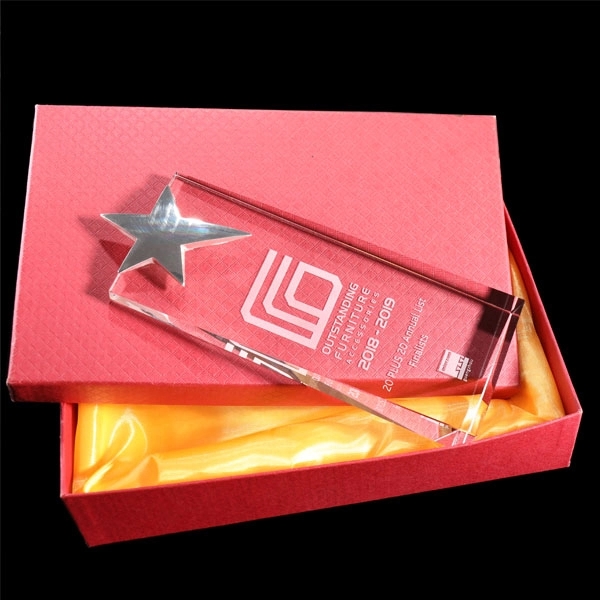 Crystal Plaque Trophy With Metal Star 5