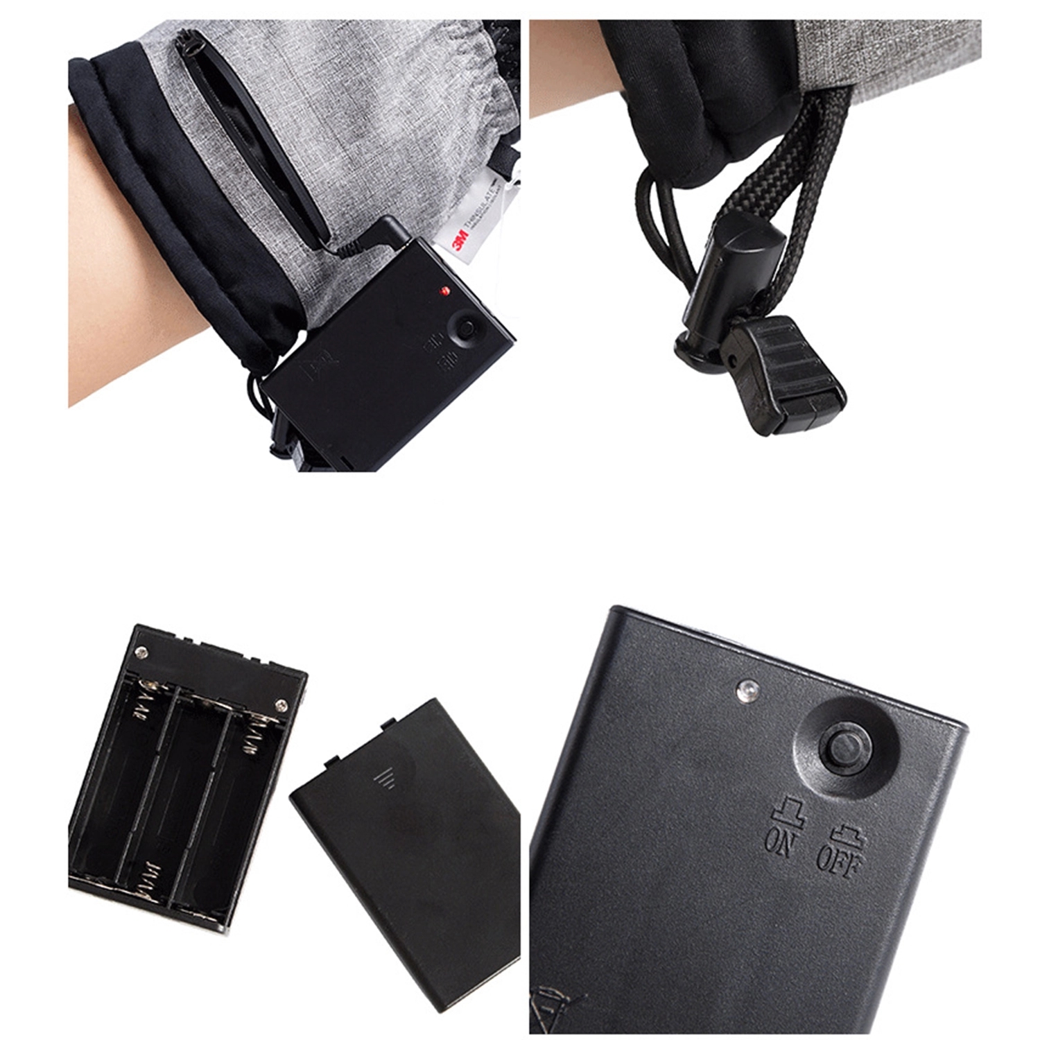 Electric Battery Heated Gloves Touchscreen Waterproof 3