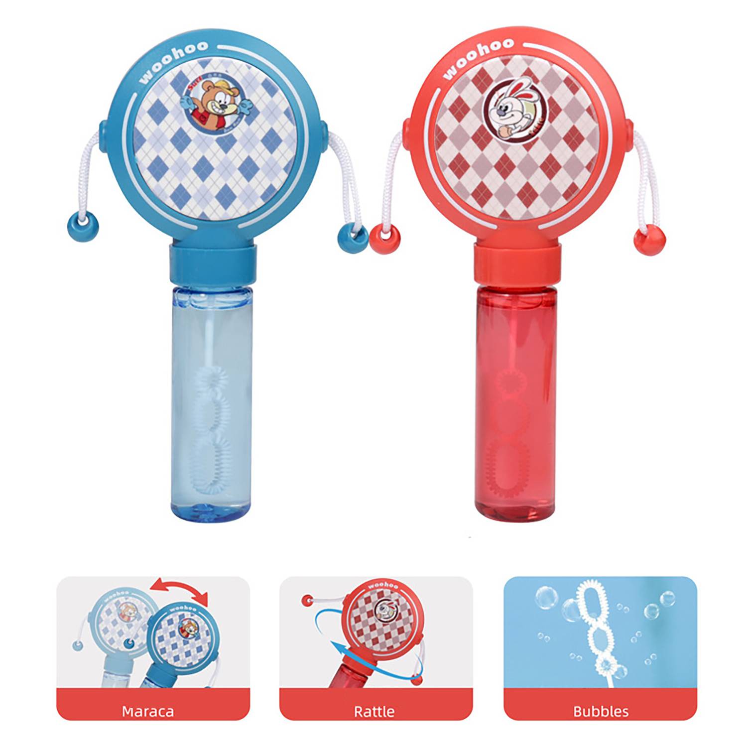Kids Wave Drum Toy Includes Bubble Solution 5