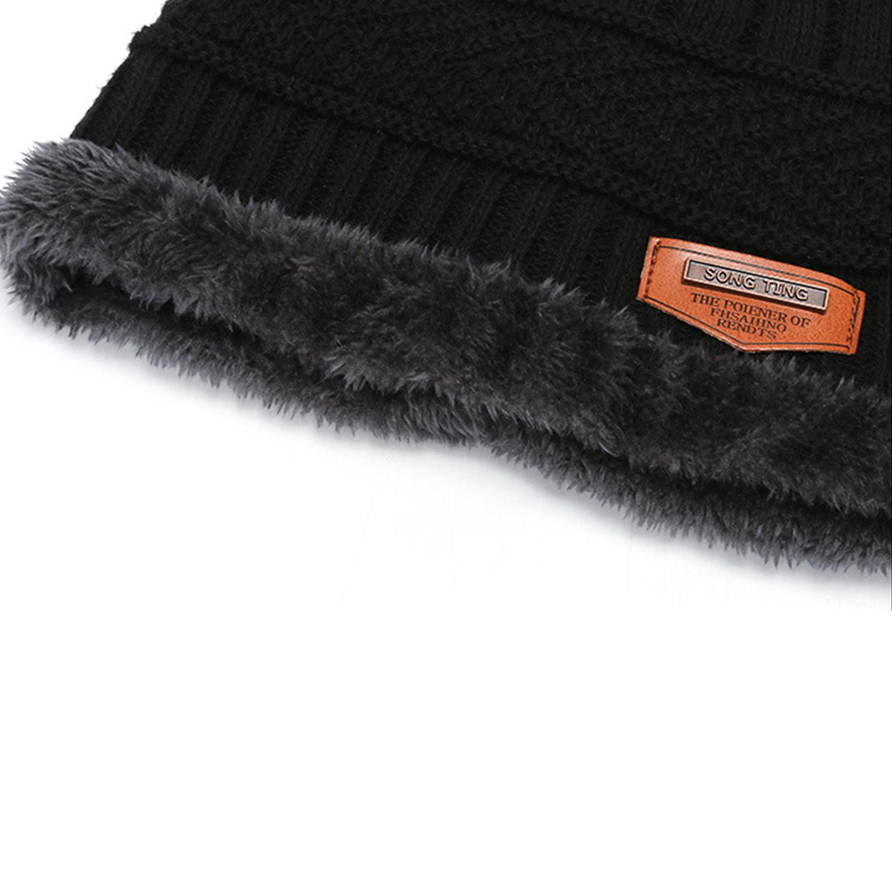 Velvet and thickened woolen hat and neck cover set 5